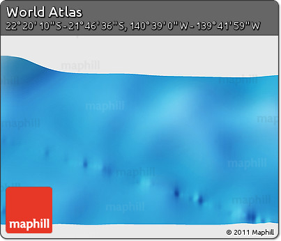 Physical 3D Map of the Area around 22° 3' 23" S, 140° 10' 30" W