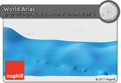 Physical Panoramic Map of the Area around 22° 3' 23" S, 140° 10' 30" W