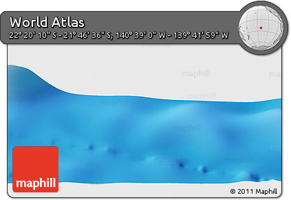 Shaded Relief Panoramic Map of the Area around 22° 3' 23" S, 140° 10' 30" W