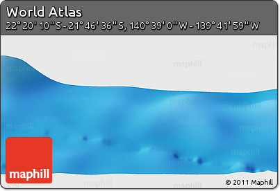 Shaded Relief Panoramic Map of the Area around 22° 3' 23" S, 140° 10' 30" W