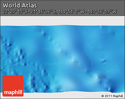 Physical 3D Map of the Area around 22° 3' 23" S, 144° 25' 30" W