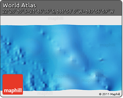 Physical 3D Map of the Area around 22° 3' 23" S, 144° 25' 30" W