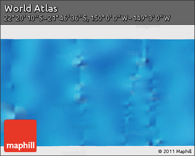 Physical 3D Map of the Area around 22° 3' 23" S, 149° 31' 30" W