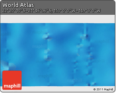 Physical 3D Map of the Area around 22° 3' 23" S, 149° 31' 30" W