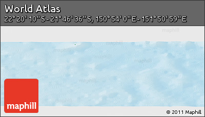 Physical Panoramic Map of the Area around 22° 3' 23" S, 151° 22' 30" E
