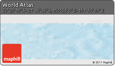 Physical Panoramic Map of the Area around 22° 3' 23" S, 151° 22' 30" E