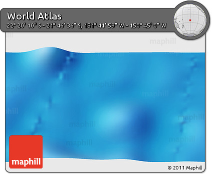 Shaded Relief 3D Map of the Area around 22° 3' 23" S, 151° 13' 29" W