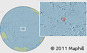 Savanna Style Location Map of the area around 22° 3' 23" S, 151° 13' 29" W, hill shading