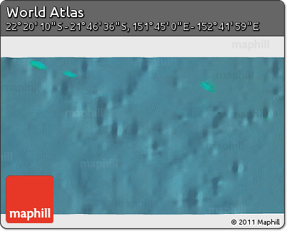Satellite 3D Map of the Area around 22° 3' 23" S, 152° 13' 29" E