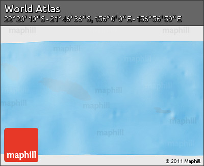 Physical 3D Map of the Area around 22° 3' 23" S, 156° 28' 29" E