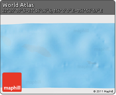 Physical 3D Map of the Area around 22° 3' 23" S, 156° 28' 29" E