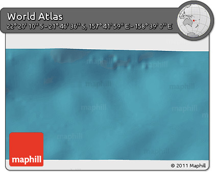 Satellite 3D Map of the Area around 22° 3' 23" S, 158° 10' 30" E