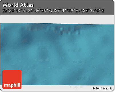 Satellite 3D Map of the Area around 22° 3' 23" S, 158° 10' 30" E