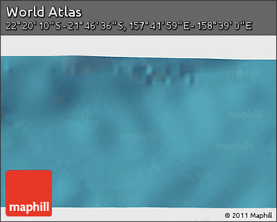 Satellite 3D Map of the Area around 22° 3' 23" S, 158° 10' 30" E