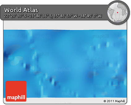 Physical 3D Map of the Area around 22° 3' 23" S, 15° 13' 29" W