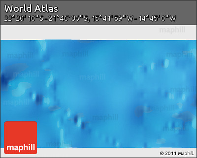 Physical 3D Map of the Area around 22° 3' 23" S, 15° 13' 29" W