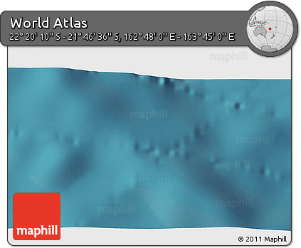 Satellite 3D Map of the Area around 22° 3' 23" S, 163° 16' 30" E