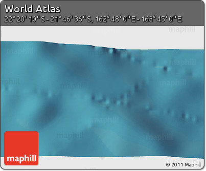 Satellite 3D Map of the Area around 22° 3' 23" S, 163° 16' 30" E