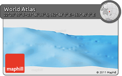 Physical Panoramic Map of the Area around 22° 3' 23" S, 163° 16' 30" E