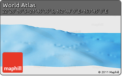 Physical Panoramic Map of the Area around 22° 3' 23" S, 163° 16' 30" E
