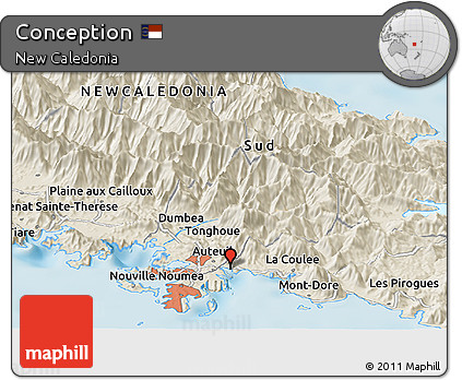 Shaded Relief Panoramic Map of Conception