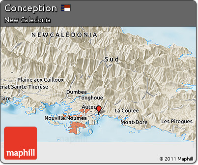 Shaded Relief Panoramic Map of Conception