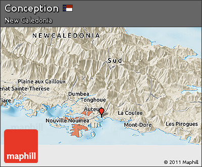 Shaded Relief Panoramic Map of Conception