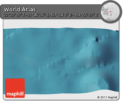 Satellite 3D Map of the Area around 22° 3' 23" S, 168° 22' 30" E