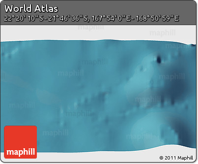 Satellite 3D Map of the Area around 22° 3' 23" S, 168° 22' 30" E