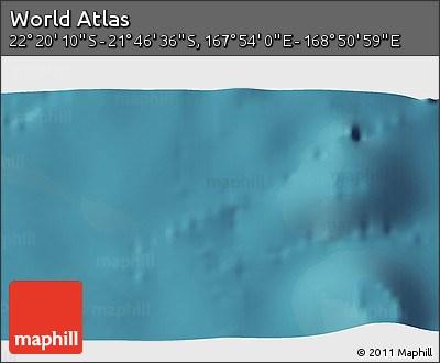 Satellite 3D Map of the Area around 22° 3' 23" S, 168° 22' 30" E