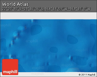 Political 3D Map of the Area around 22° 3' 23" S, 168° 13' 29" W