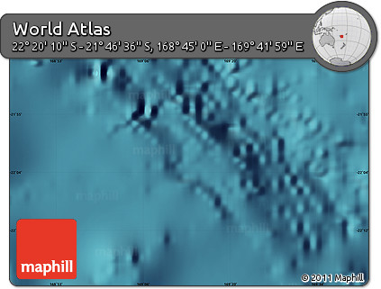 Satellite Map of the Area around 22° 3' 23" S, 169° 13' 29" E