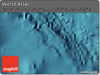 Satellite Map of the Area around 22° 3' 23" S, 169° 13' 29" E