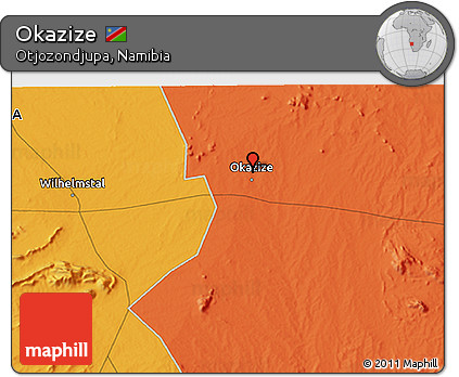 Political 3D Map of Okazize