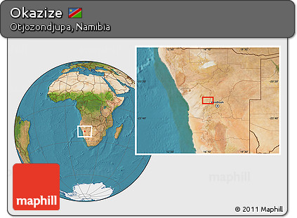 Satellite Location Map of Okazize