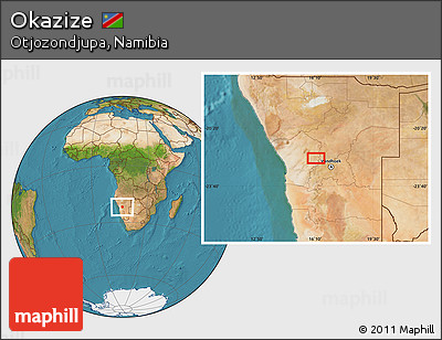 Satellite Location Map of Okazize