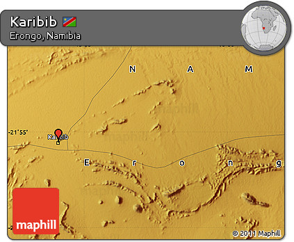 Physical Map of Karibib