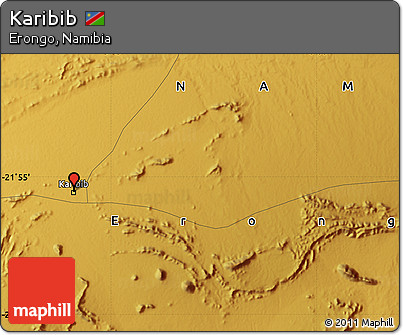 Physical Map of Karibib