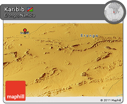 Physical Panoramic Map of Karibib