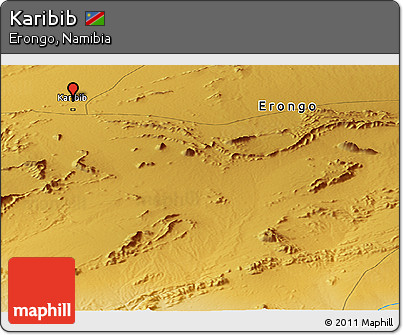 Physical Panoramic Map of Karibib