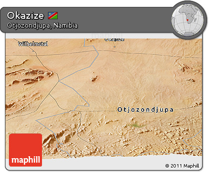 Satellite Panoramic Map of Okazize