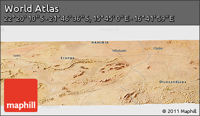 Satellite Panoramic Map of the Area around 22° 3' 23" S, 16° 13' 30" E