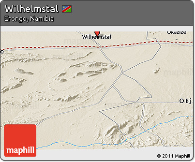 Shaded Relief Panoramic Map of Wilhelmstal
