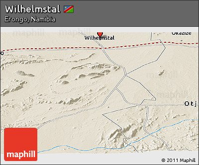 Shaded Relief Panoramic Map of Wilhelmstal