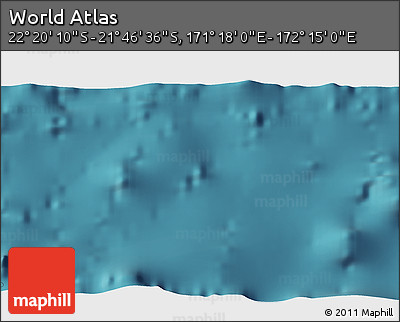 Satellite 3D Map of the Area around 22° 3' 23" S, 171° 46' 30" E
