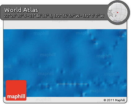Physical 3D Map of the Area around 22° 3' 23" S, 172° 28' 29" W