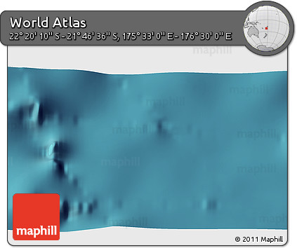 Satellite 3D Map of the Area around 22° 3' 23" S, 176° 1' 30" E