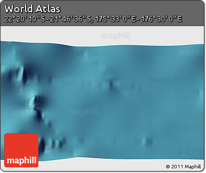 Satellite 3D Map of the Area around 22° 3' 23" S, 176° 1' 30" E