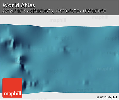 Satellite 3D Map of the Area around 22° 3' 23" S, 176° 1' 30" E
