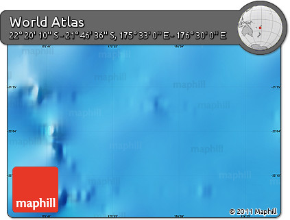 Physical Map of the Area around 22° 3' 23" S, 176° 1' 30" E